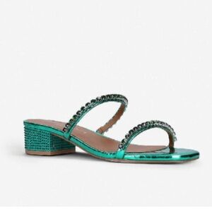 NWT Kurt Geiger Green Rhinestone Sandals